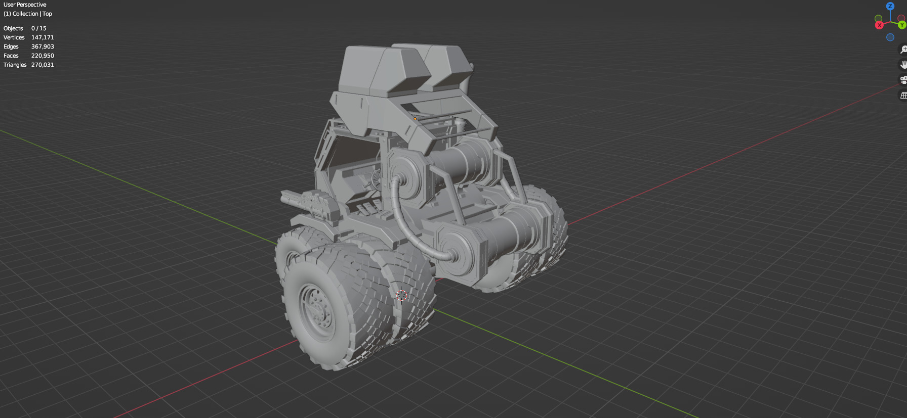 Industrial Machinery Vehicle - Pack Of 4 - Untextured 3D model_94