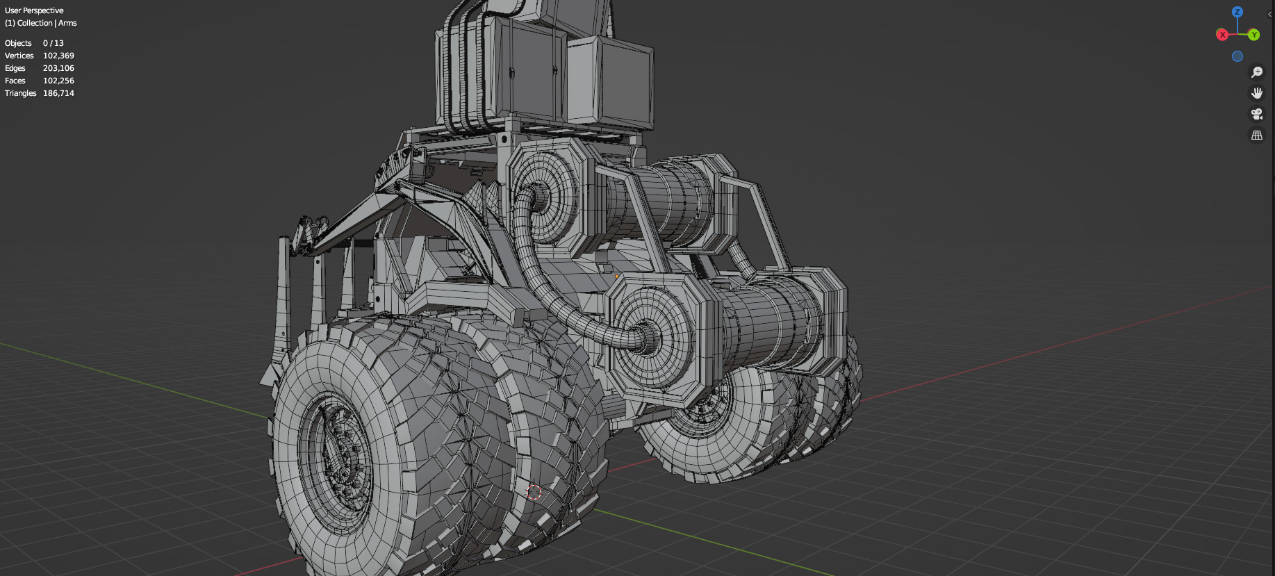 Industrial Machinery Vehicle - Pack Of 4 - Untextured 3D model_64