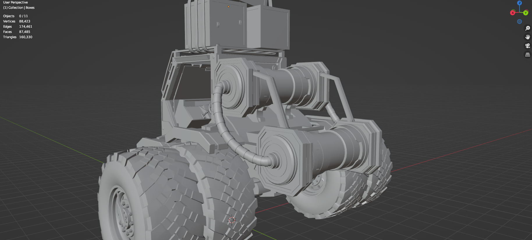 Industrial Machinery Vehicle - Pack Of 4 - Untextured 3D model_29