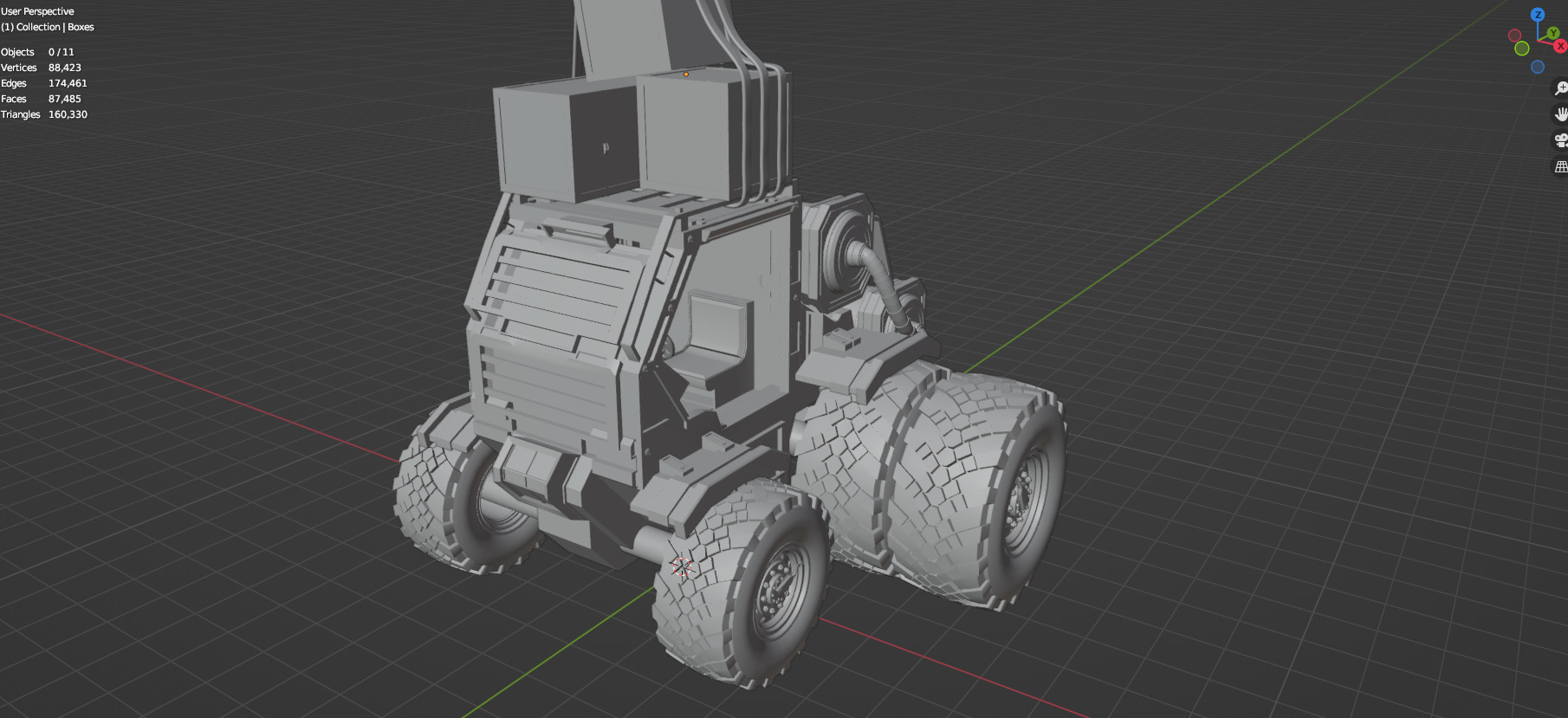 Industrial Machinery Vehicle - Pack Of 4 - Untextured 3D model_27