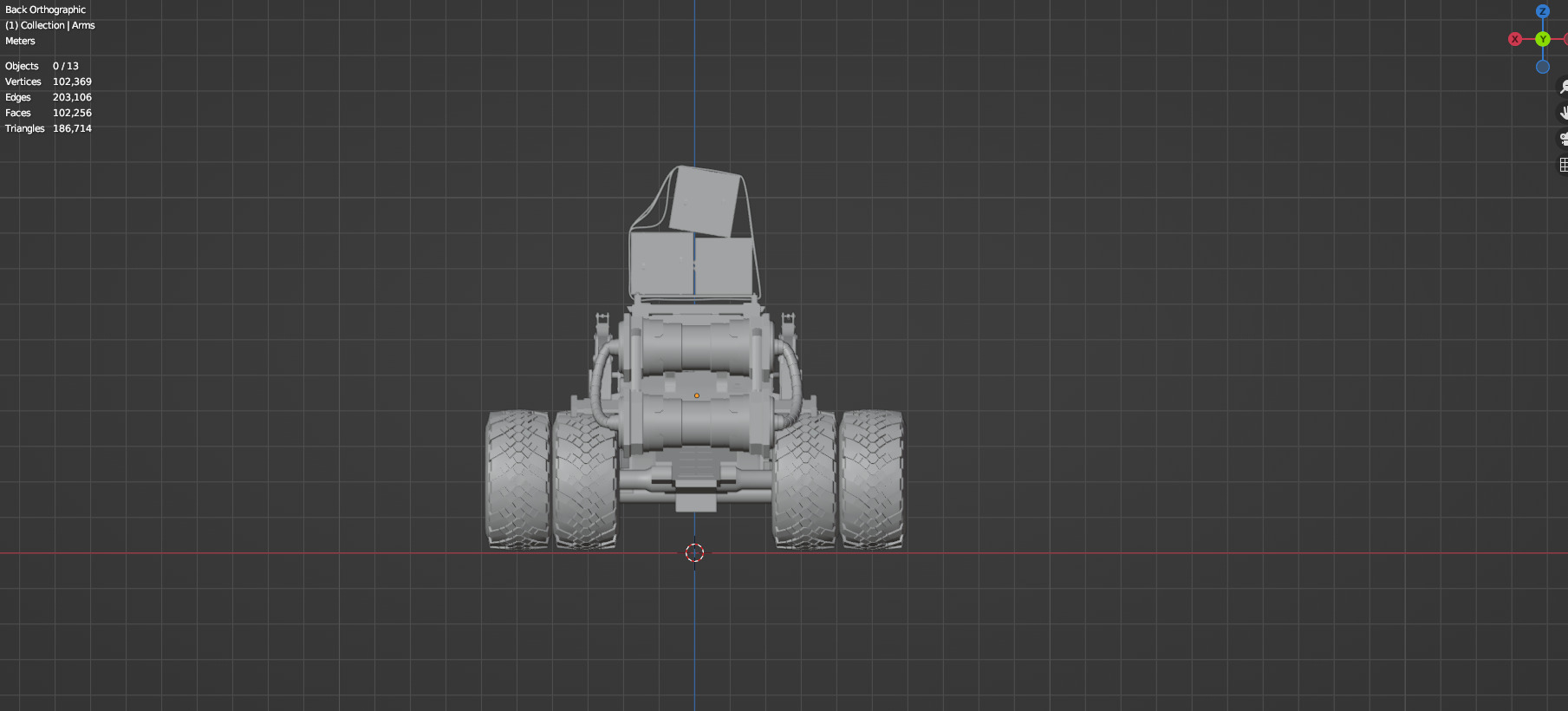 Industrial Machinery Vehicle - Pack Of 4 - Untextured 3D model_60