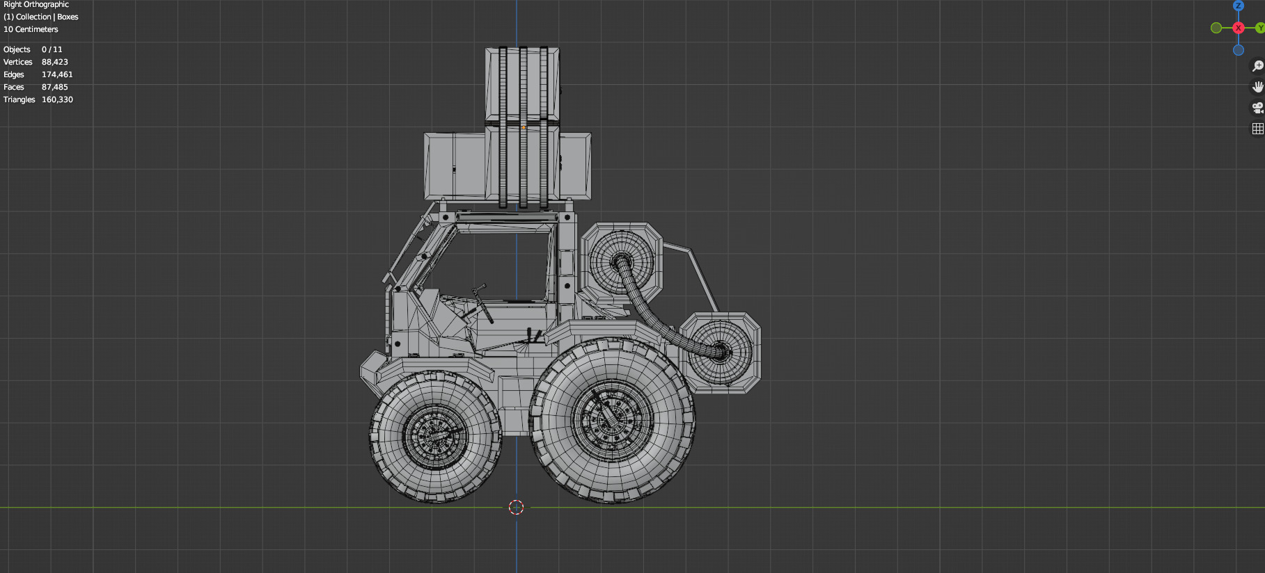 Industrial Machinery Vehicle - Pack Of 4 - Untextured 3D model_38