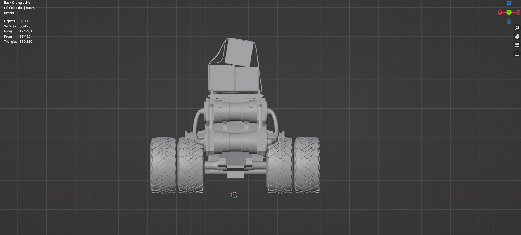 Industrial Machinery Vehicle - Pack Of 4 - Untextured 3D model_23