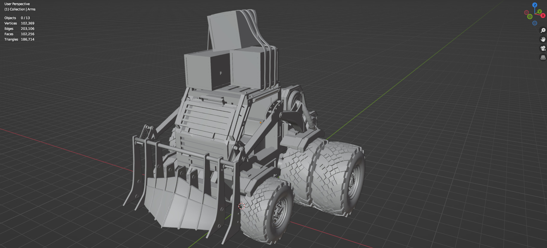 Industrial Machinery Vehicle - Pack Of 4 - Untextured 3D model_51