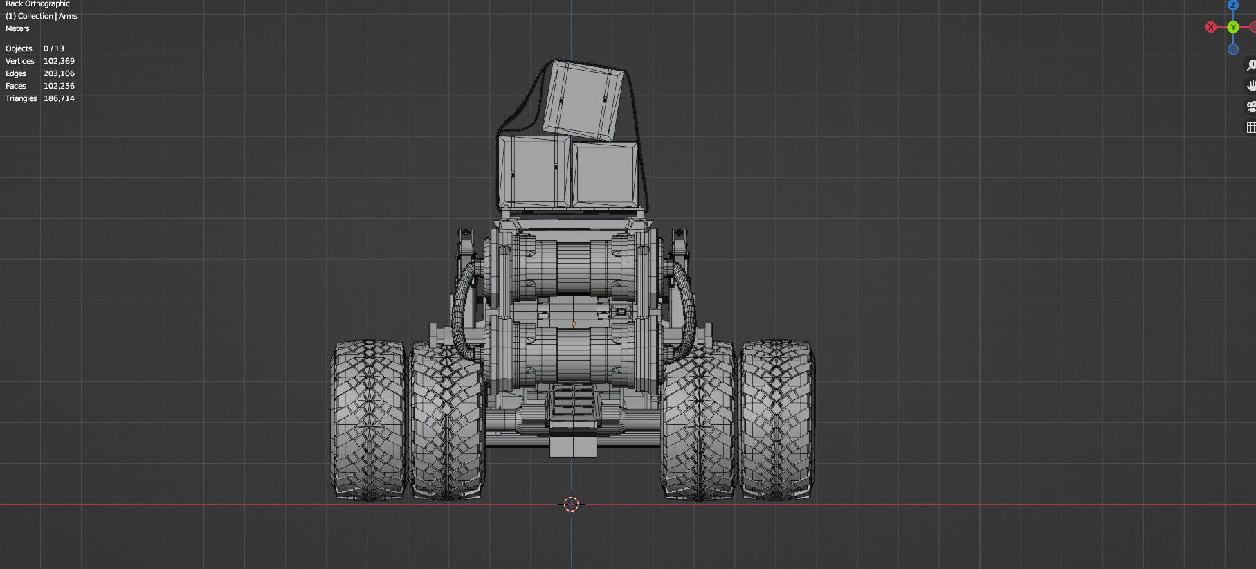 Industrial Machinery Vehicle - Pack Of 4 - Untextured 3D model_73