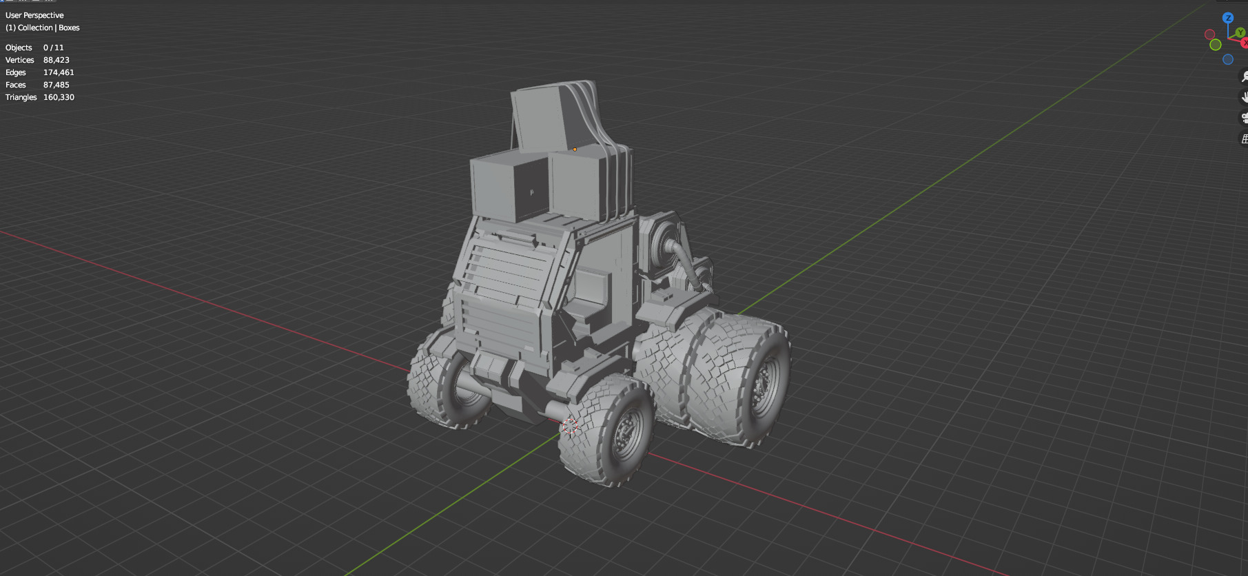 Industrial Machinery Vehicle - Pack Of 4 - Untextured 3D model_26