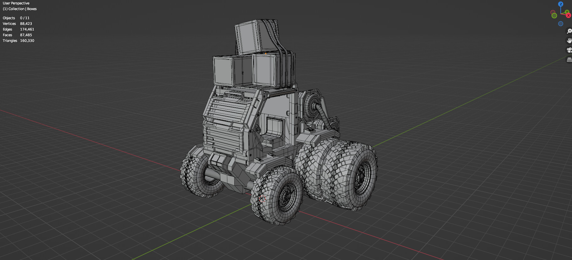 Industrial Machinery Vehicle - Pack Of 4 - Untextured 3D model_6