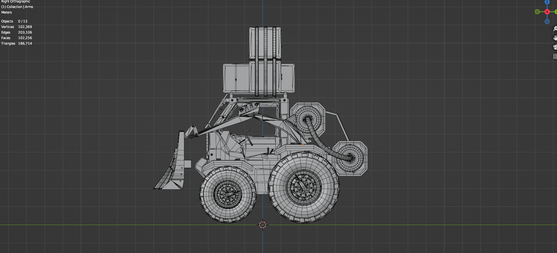 Industrial Machinery Vehicle - Pack Of 4 - Untextured 3D model_72