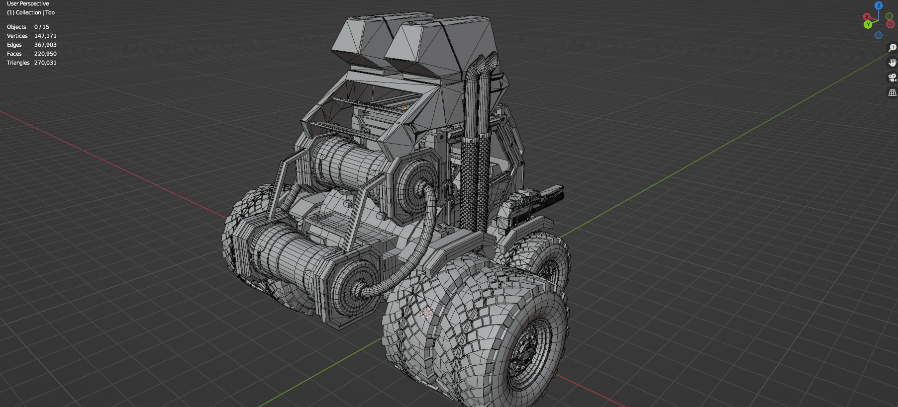 Industrial Machinery Vehicle - Pack Of 4 - Untextured 3D model_109
