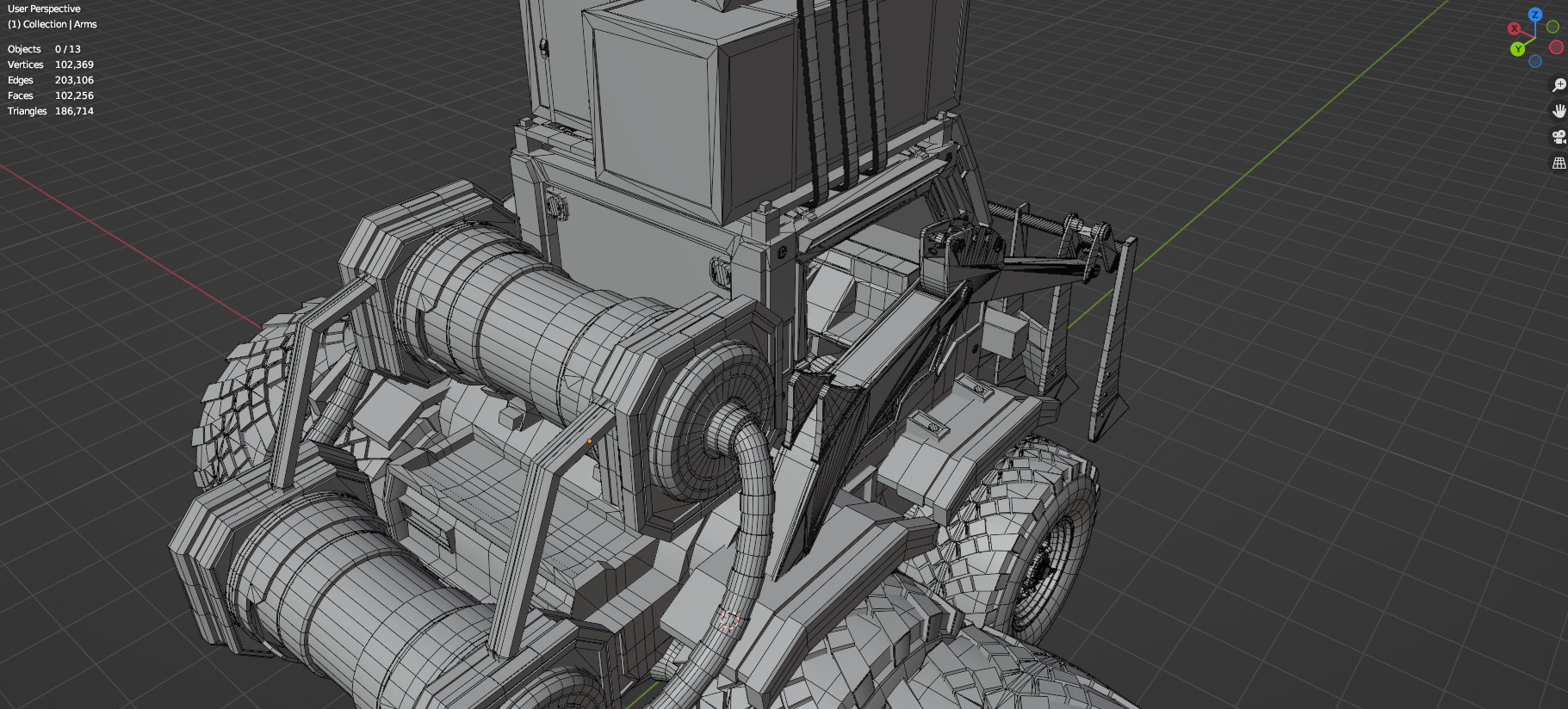 Industrial Machinery Vehicle - Pack Of 4 - Untextured 3D model_70