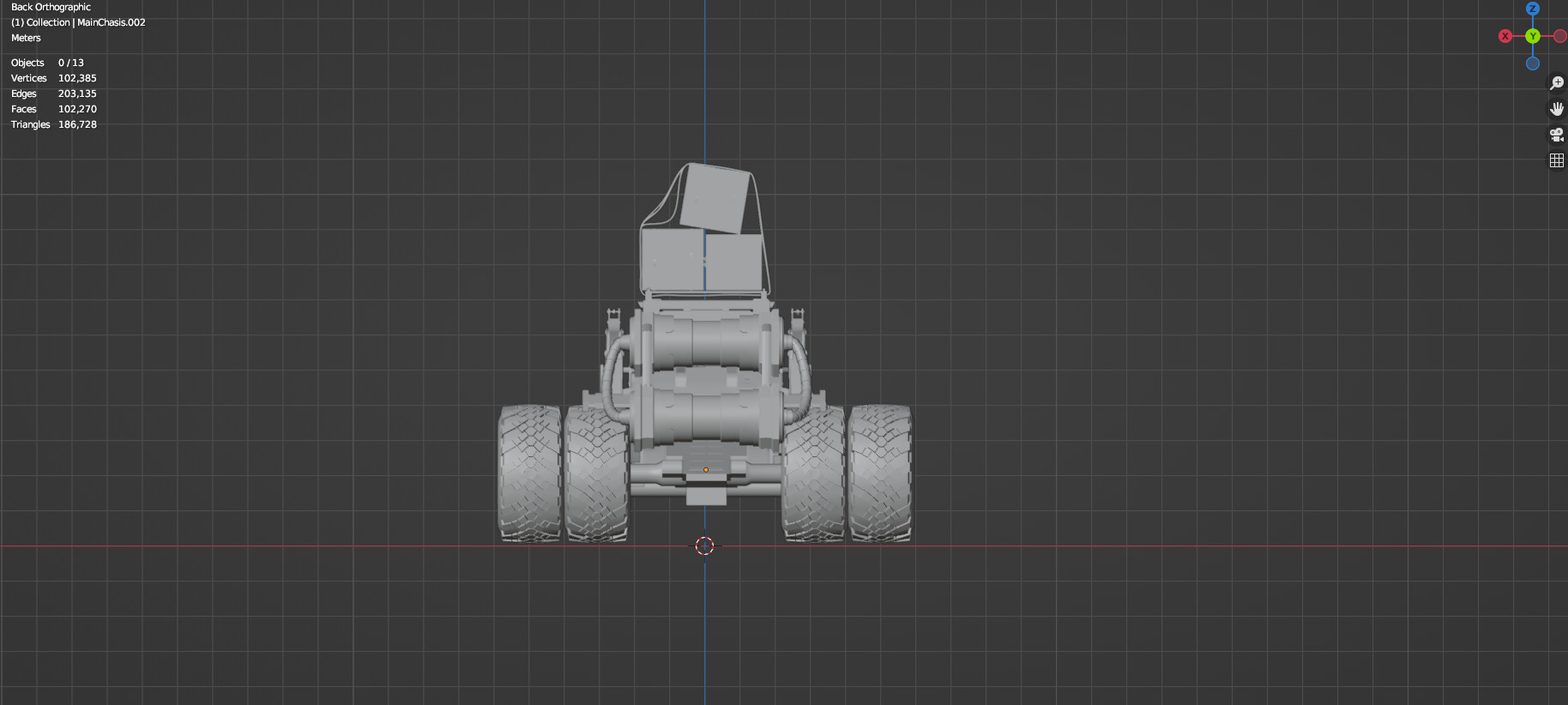 Industrial Machinery Vehicle - Pack Of 4 - Untextured 3D model_57