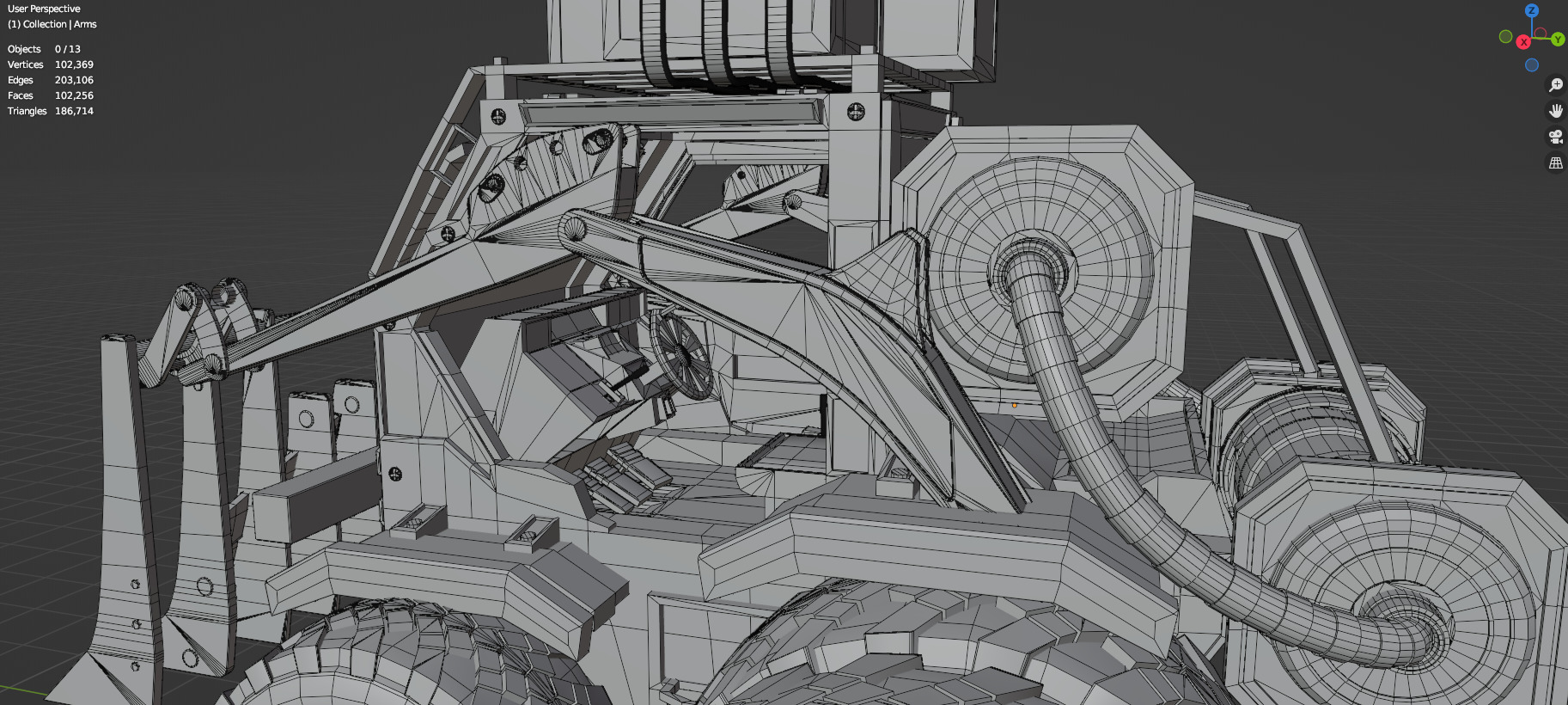 Industrial Machinery Vehicle - Pack Of 4 - Untextured 3D model_68