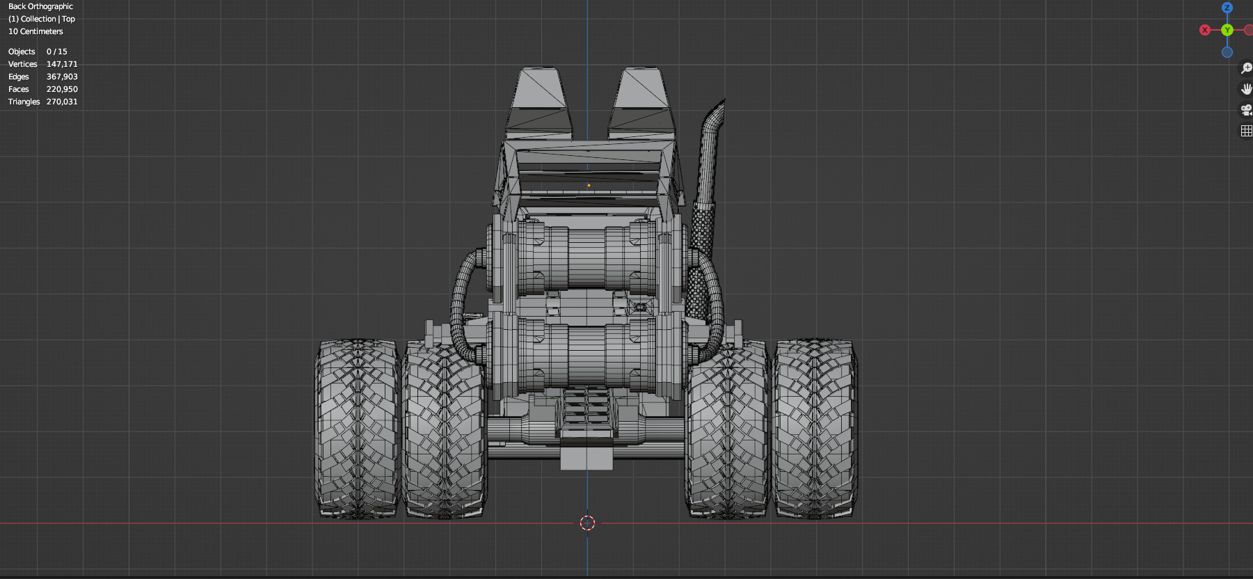 Industrial Machinery Vehicle - Pack Of 4 - Untextured 3D model_104