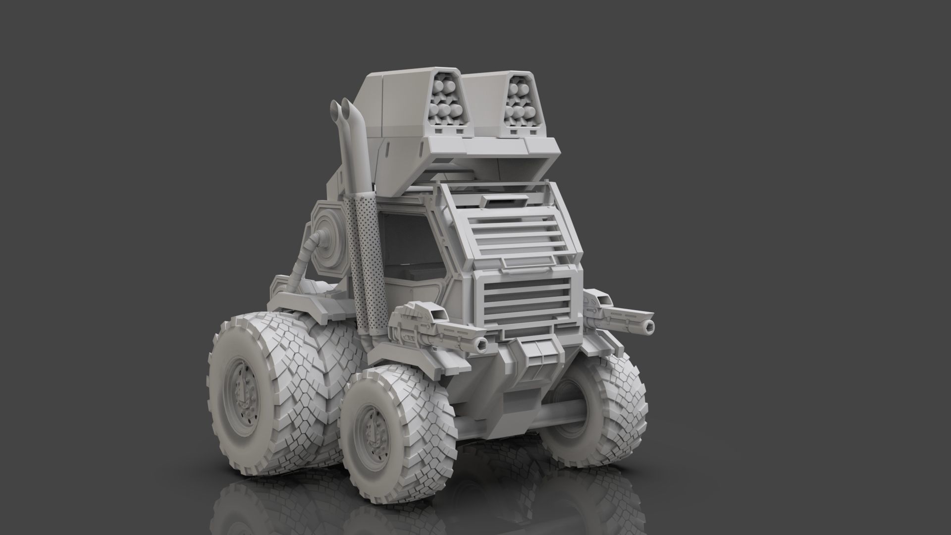 Industrial Machinery Vehicle - Pack Of 4 - Untextured 3D model_80