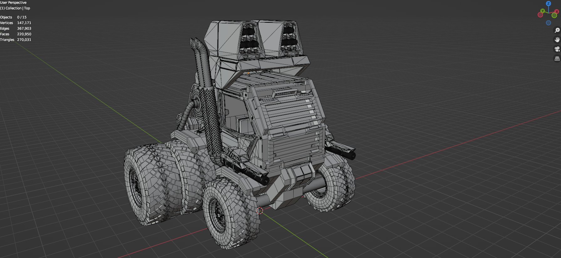 Industrial Machinery Vehicle - Pack Of 4 - Untextured 3D model_106