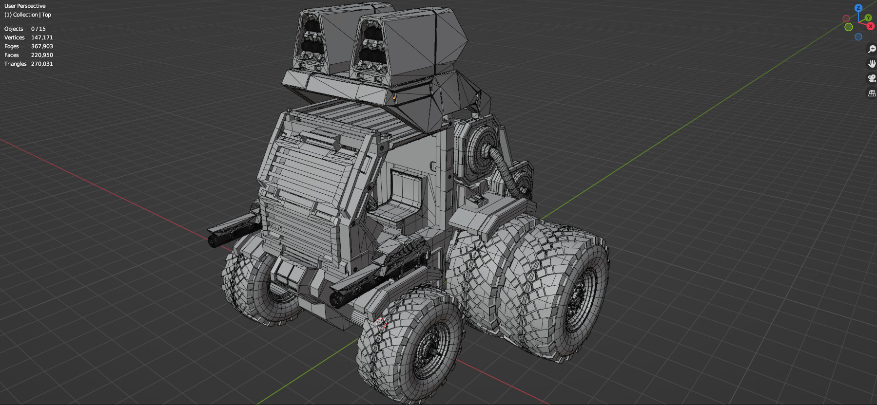 Industrial Machinery Vehicle - Pack Of 4 - Untextured 3D model_101