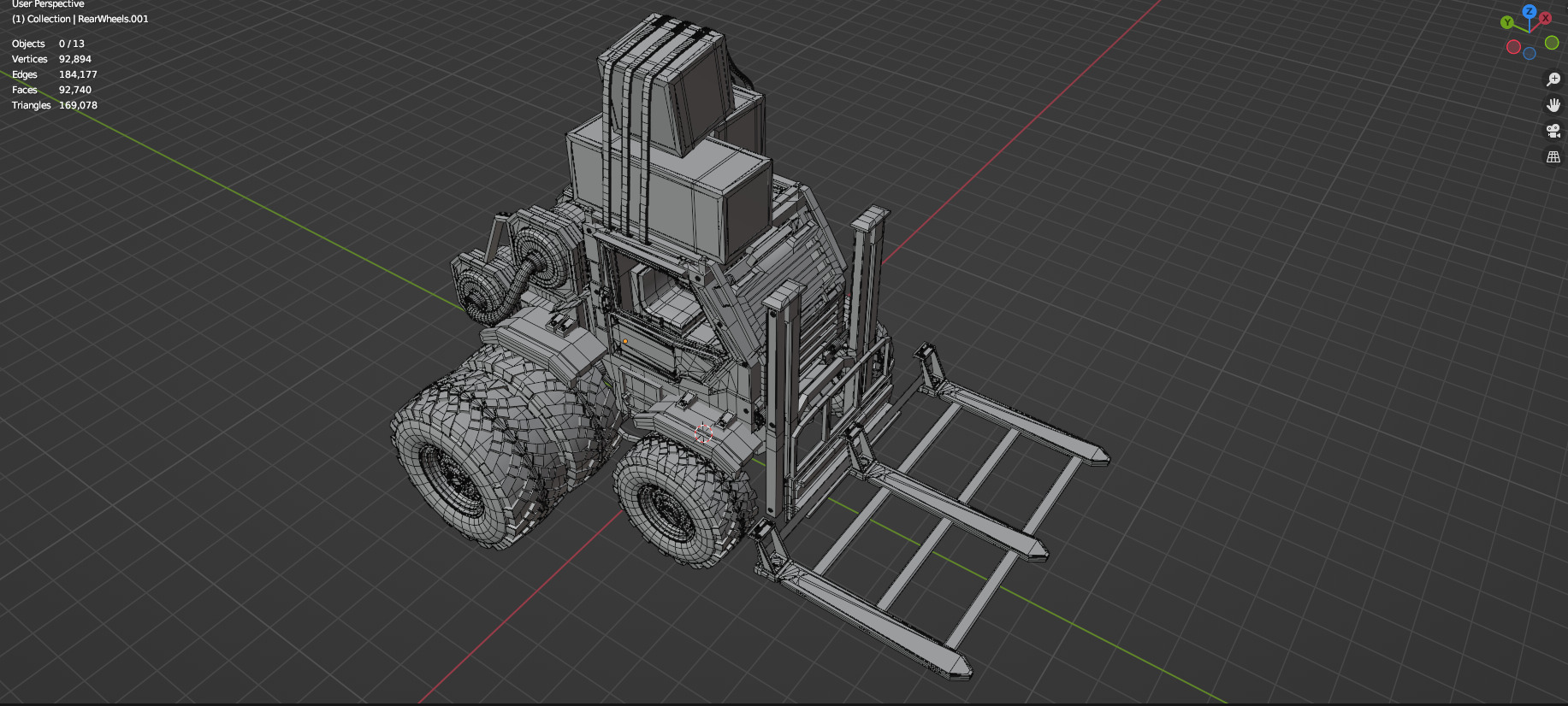 Industrial Machinery Vehicle - Pack Of 4 - Untextured 3D model_121