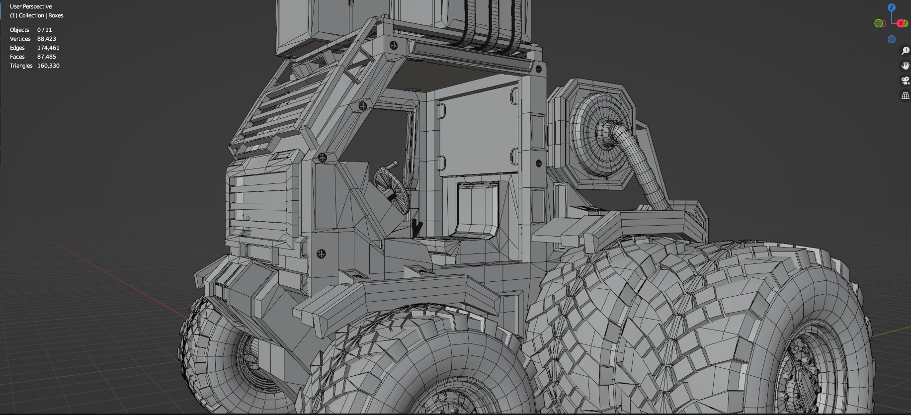 Industrial Machinery Vehicle - Pack Of 4 - Untextured 3D model_33