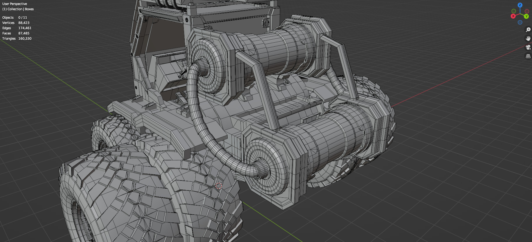 Industrial Machinery Vehicle - Pack Of 4 - Untextured 3D model_36