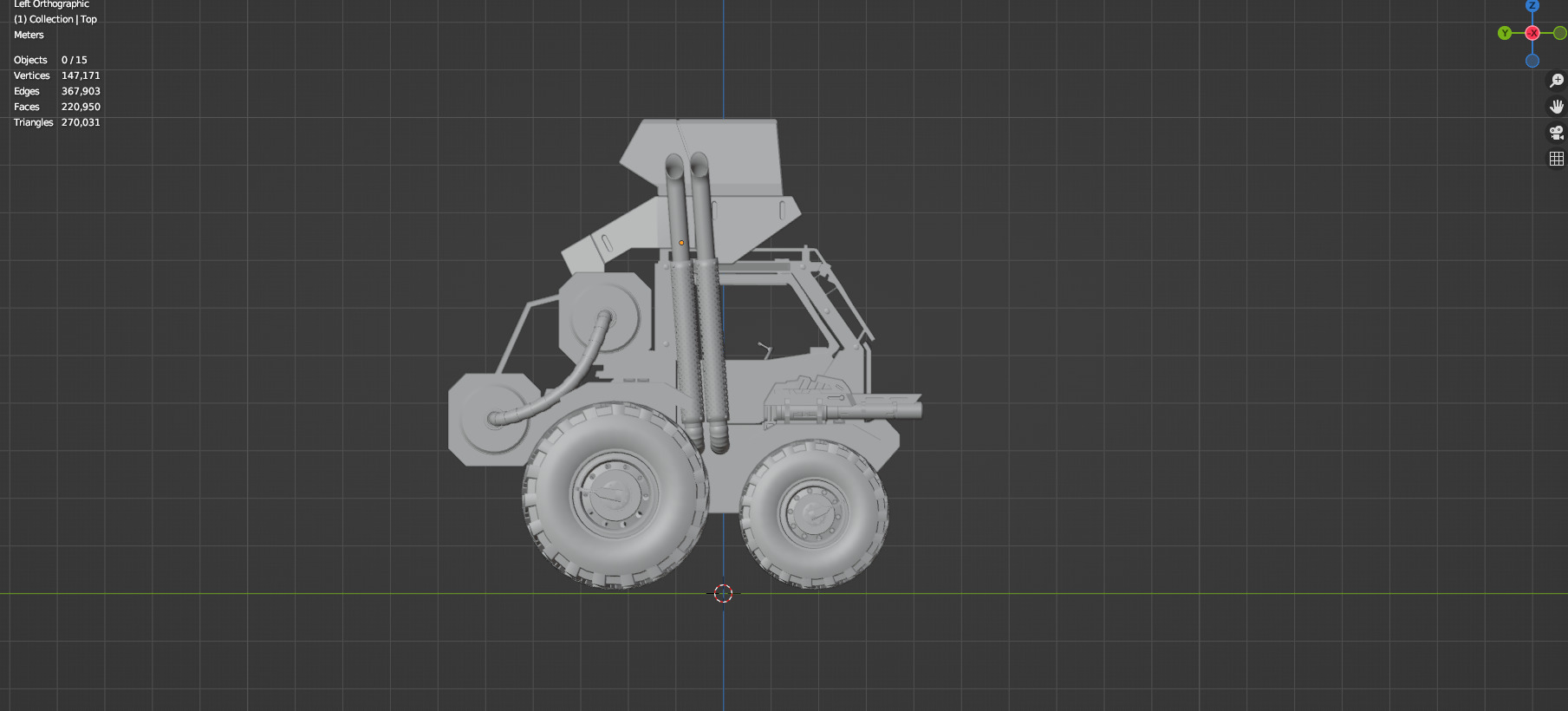 Industrial Machinery Vehicle - Pack Of 4 - Untextured 3D model_91