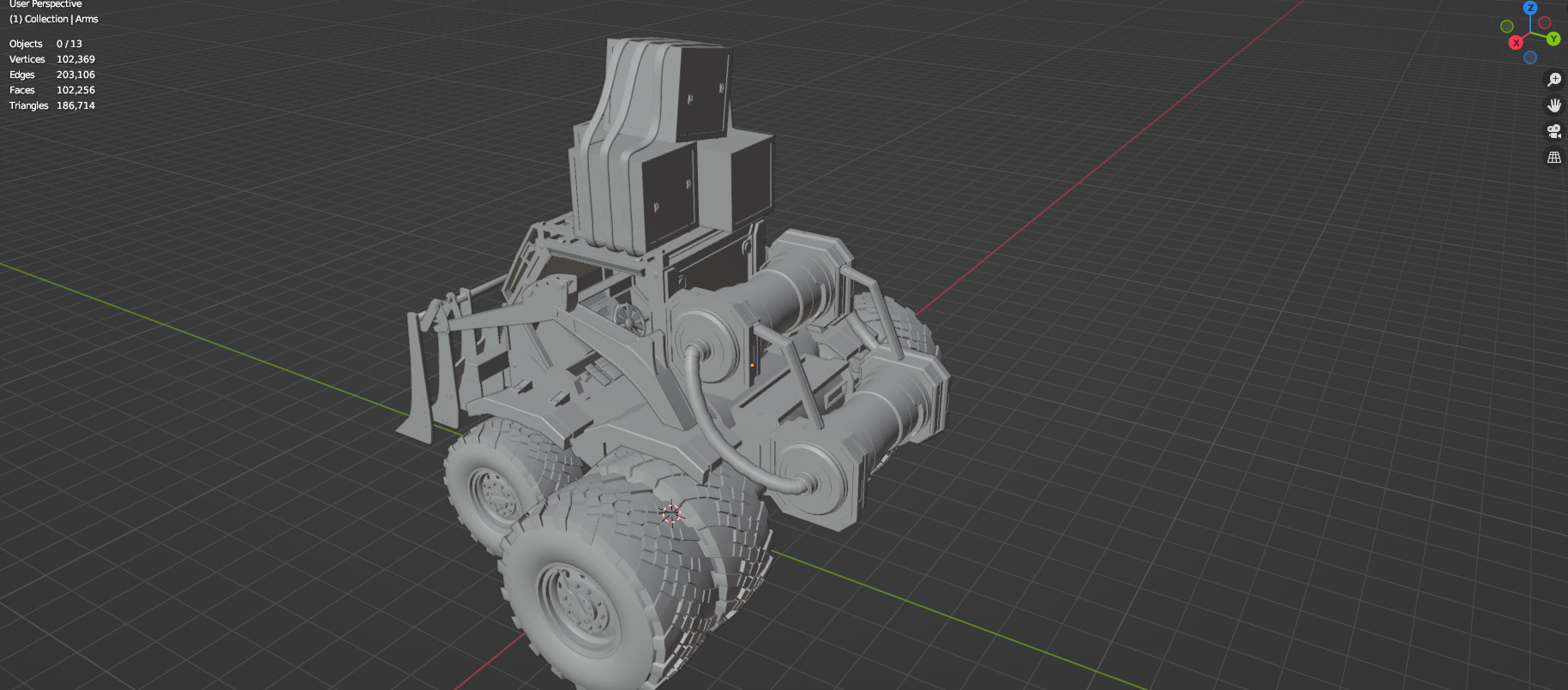 Industrial Machinery Vehicle - Pack Of 4 - Untextured 3D model_52