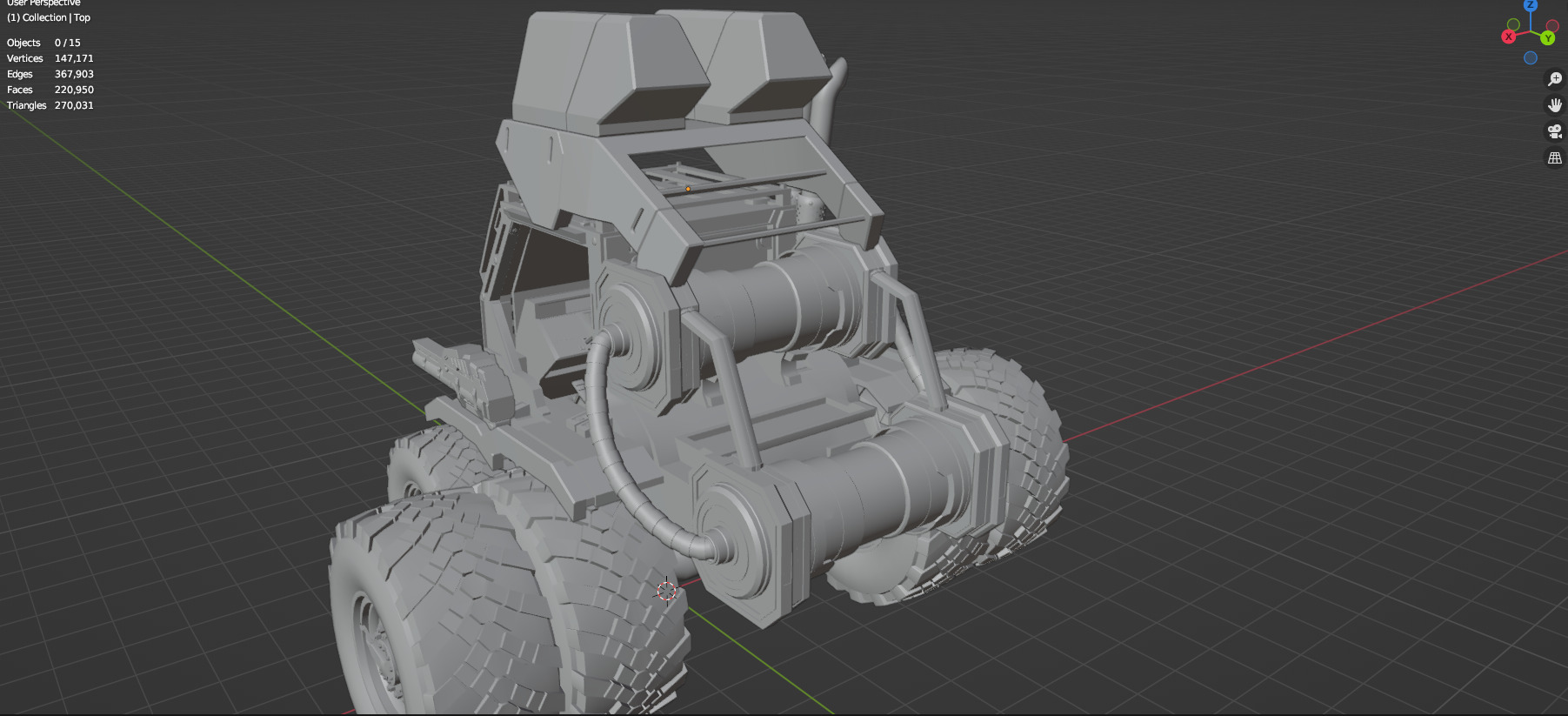 Industrial Machinery Vehicle - Pack Of 4 - Untextured 3D model_86