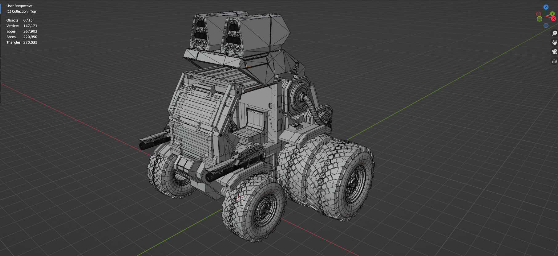 Industrial Machinery Vehicle - Pack Of 4 - Untextured 3D model_107
