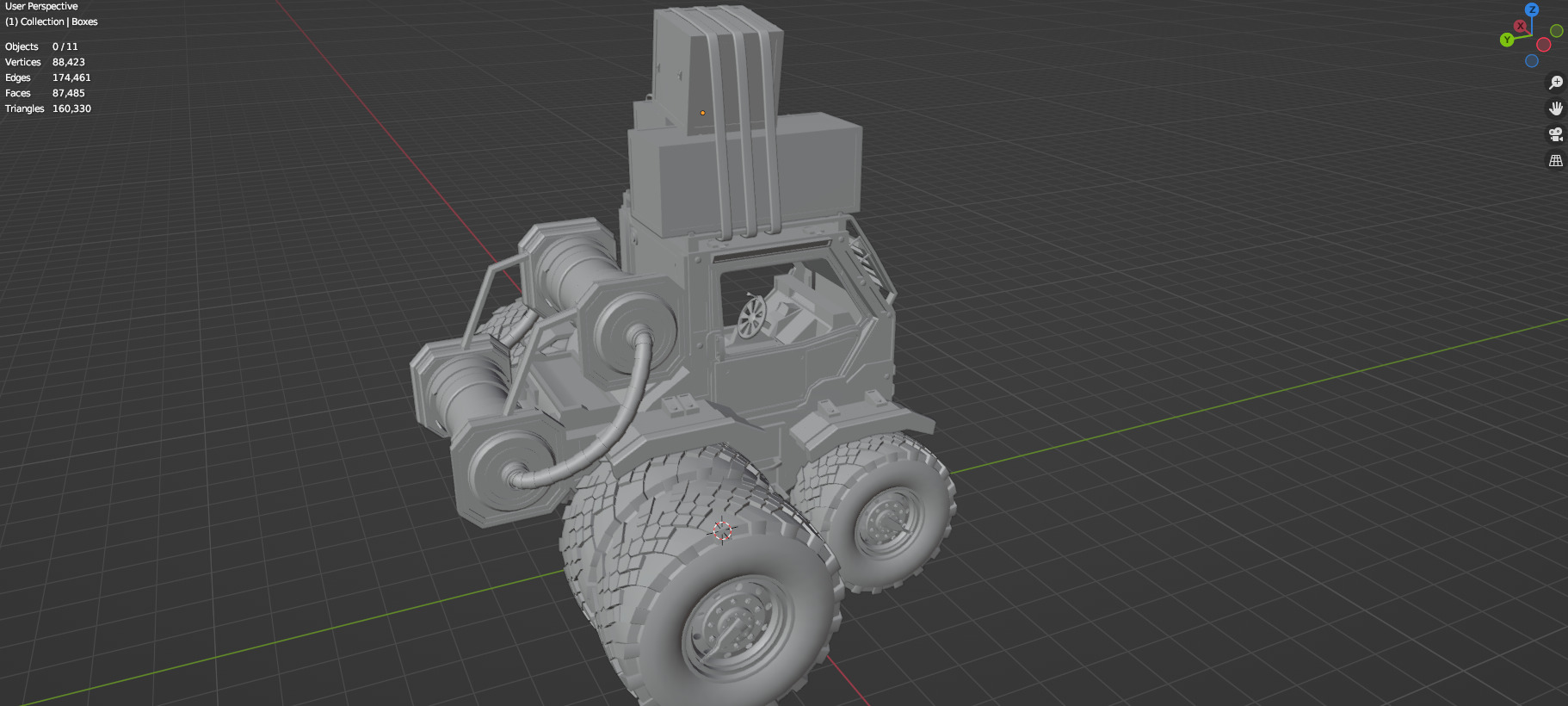 Industrial Machinery Vehicle - Pack Of 4 - Untextured 3D model_20
