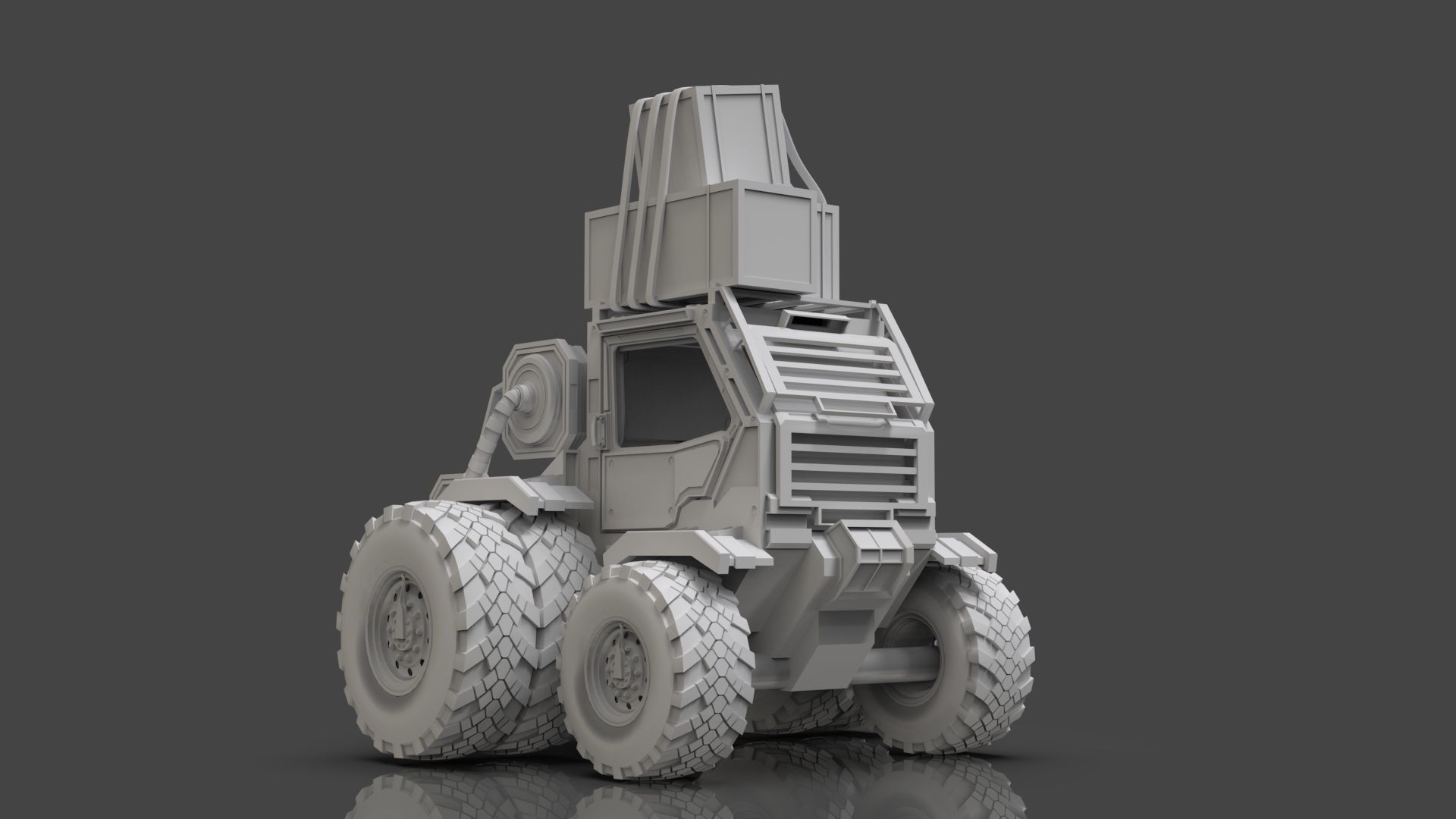 Industrial Machinery Vehicle - Pack Of 4 - Untextured 3D model_13