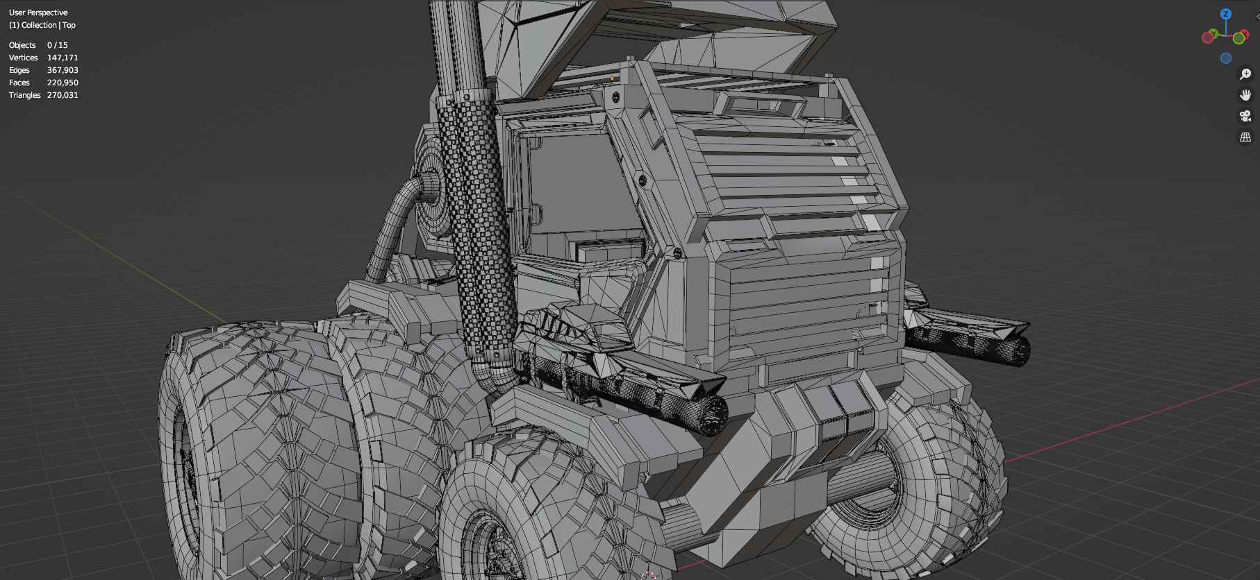 Industrial Machinery Vehicle - Pack Of 4 - Untextured 3D model_98