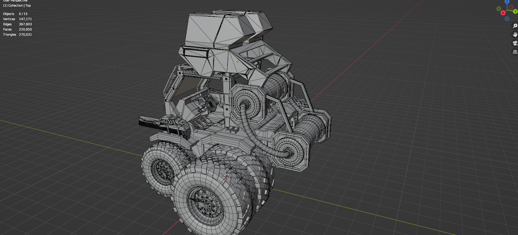 Industrial Machinery Vehicle - Pack Of 4 - Untextured 3D model_108