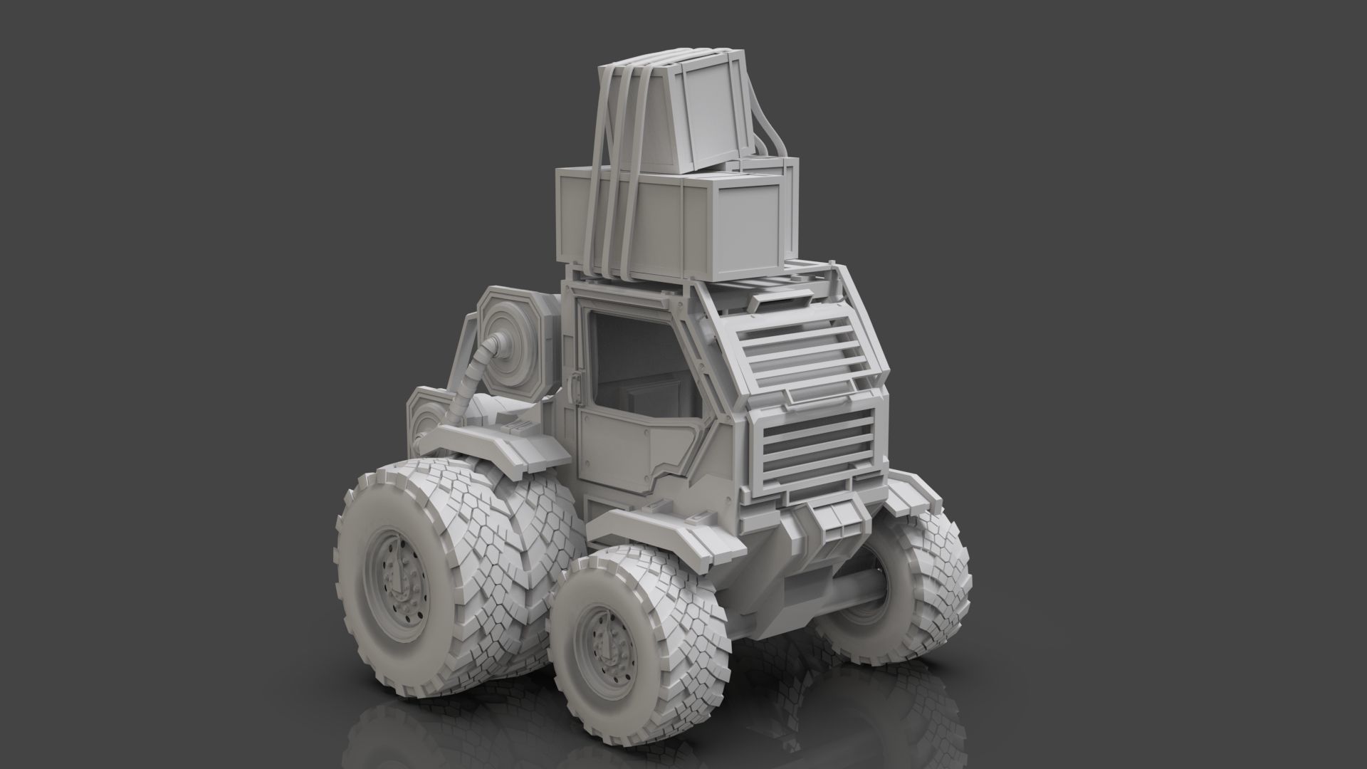Industrial Machinery Vehicle - Pack Of 4 - Untextured 3D model_14