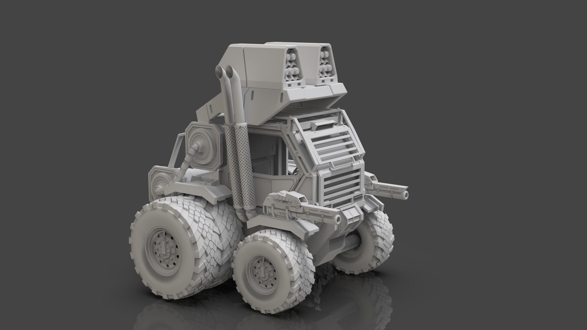 Industrial Machinery Vehicle - Pack Of 4 - Untextured 3D model_84
