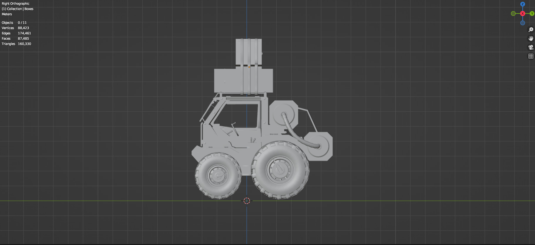 Industrial Machinery Vehicle - Pack Of 4 - Untextured 3D model_22