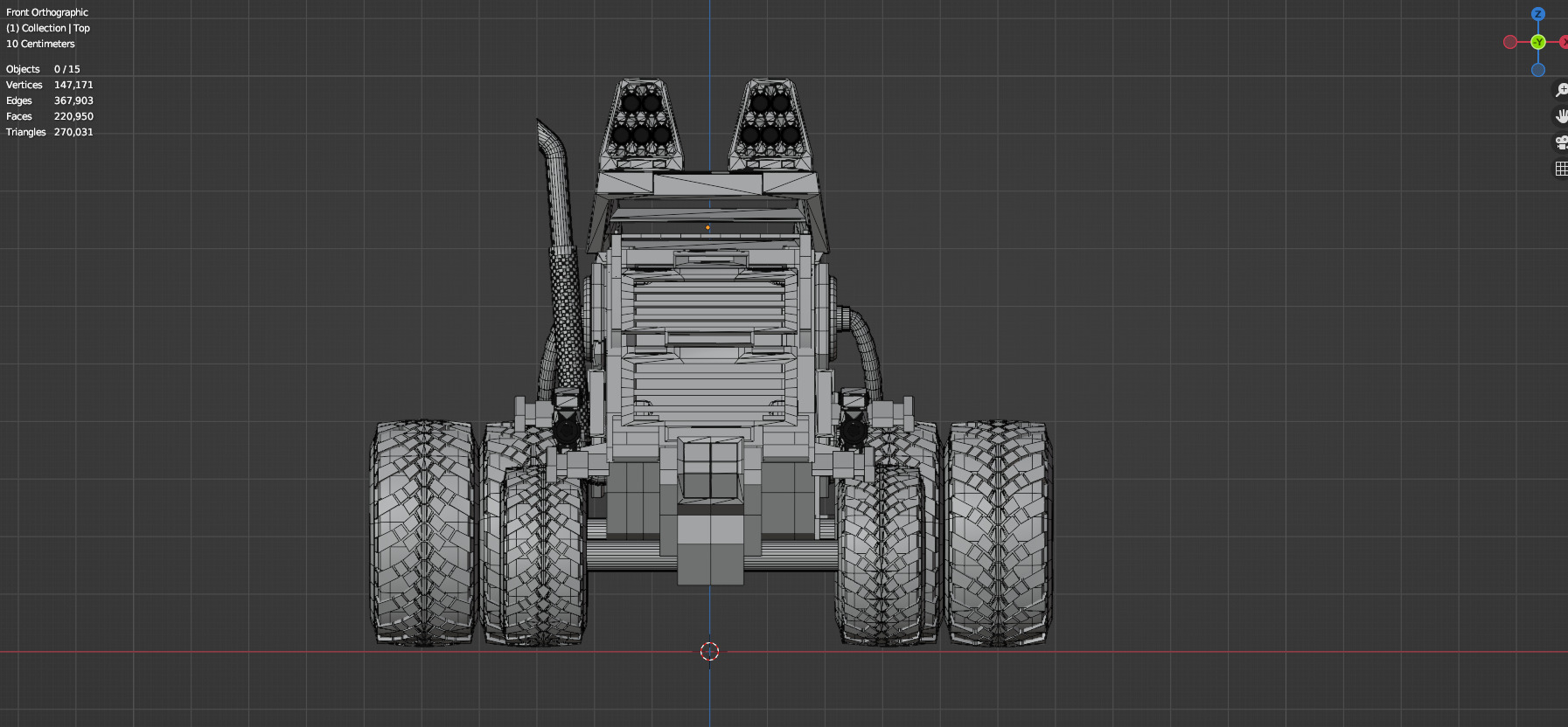 Industrial Machinery Vehicle - Pack Of 4 - Untextured 3D model_102