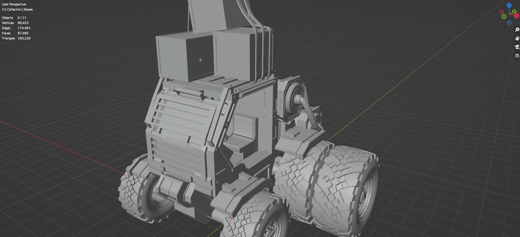 Industrial Machinery Vehicle - Pack Of 4 - Untextured 3D model_28