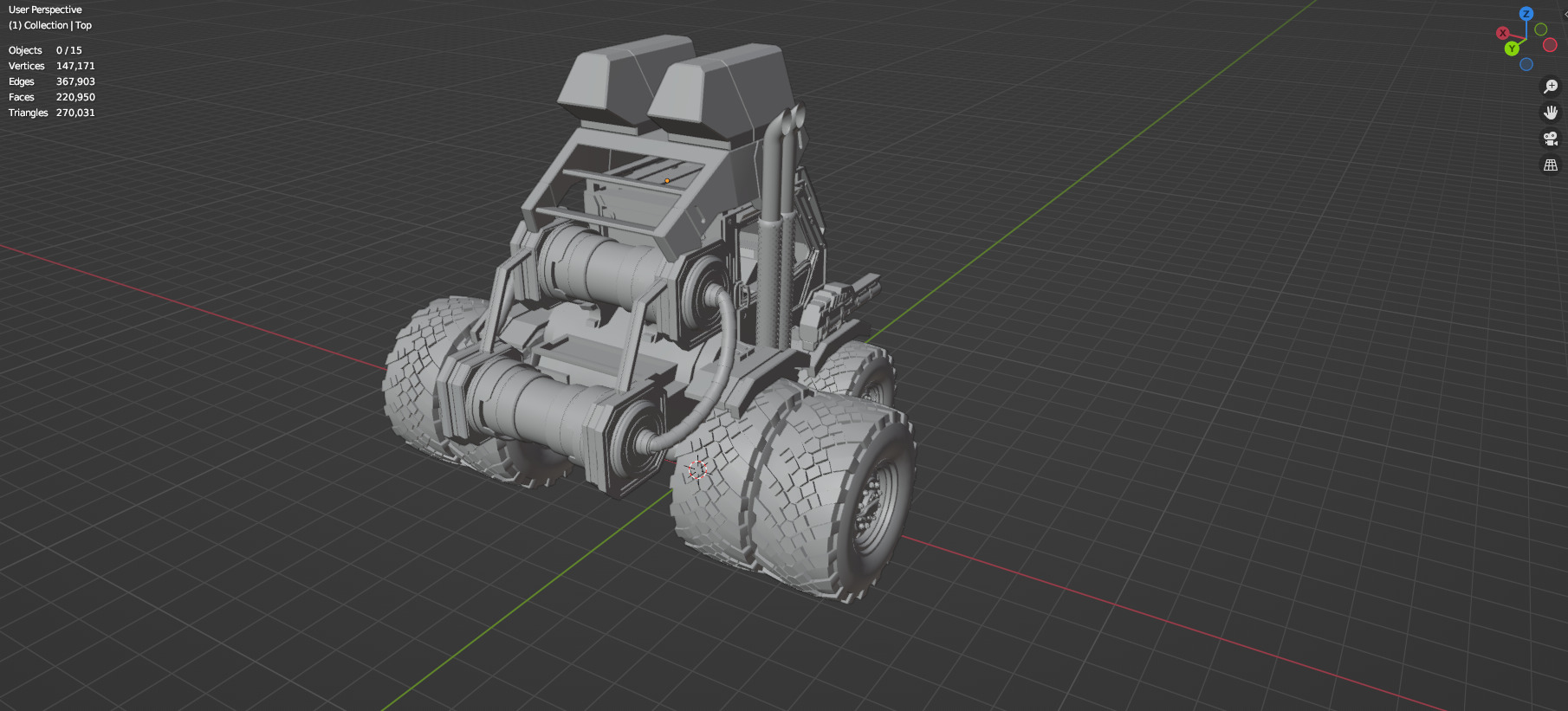 Industrial Machinery Vehicle - Pack Of 4 - Untextured 3D model_95