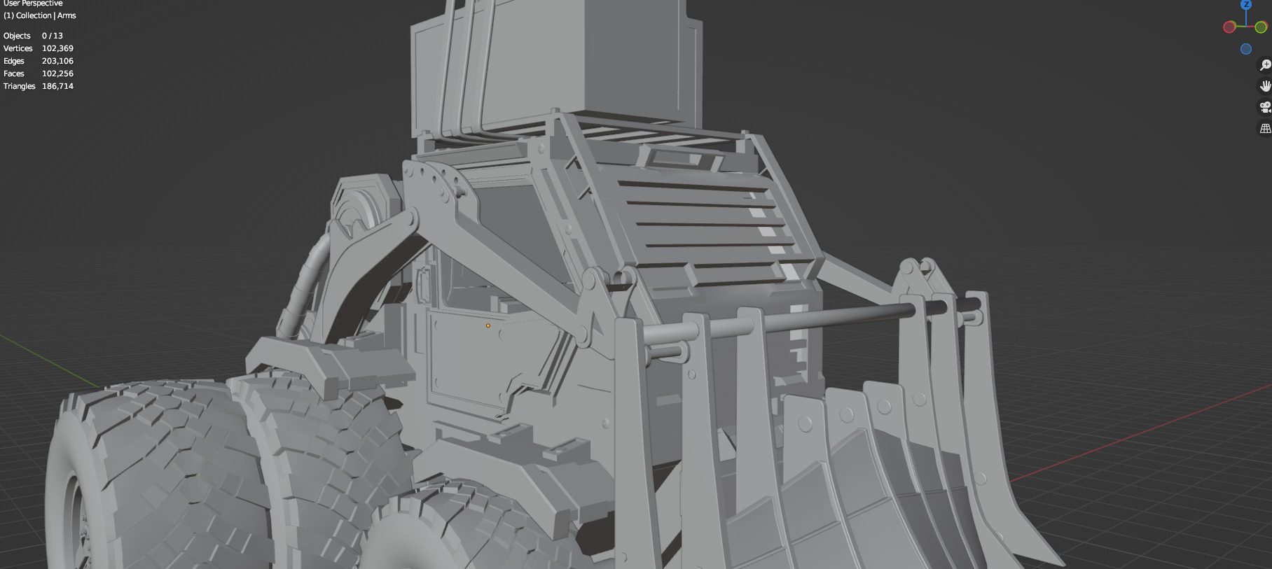 Industrial Machinery Vehicle - Pack Of 4 - Untextured 3D model_54