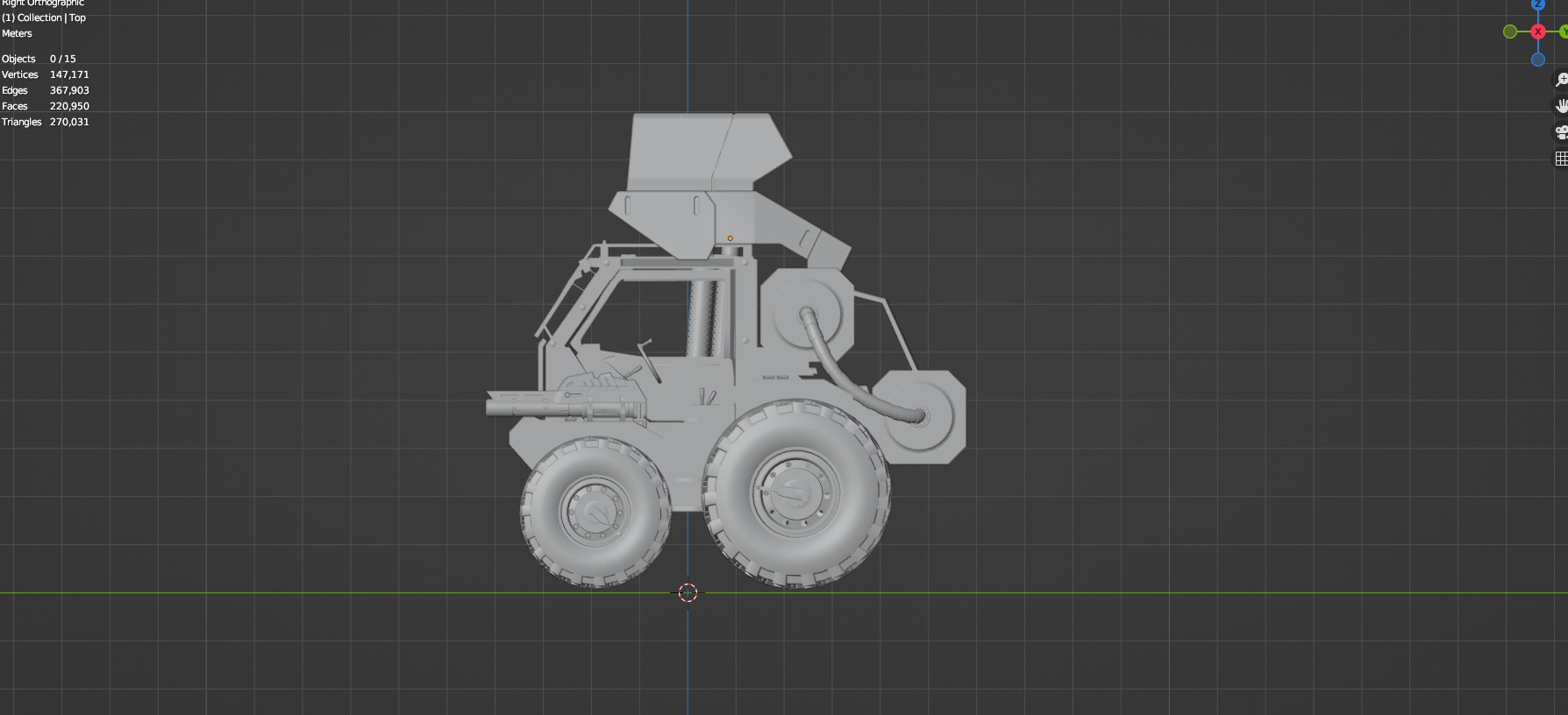 Industrial Machinery Vehicle - Pack Of 4 - Untextured 3D model_89