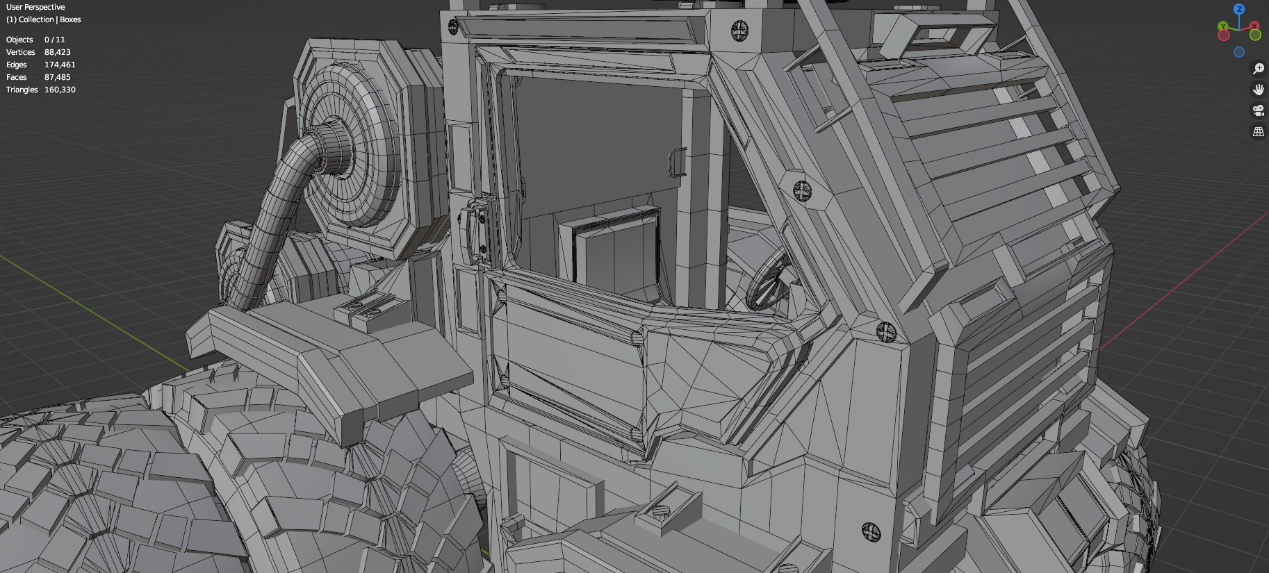 Industrial Machinery Vehicle - Pack Of 4 - Untextured 3D model_30