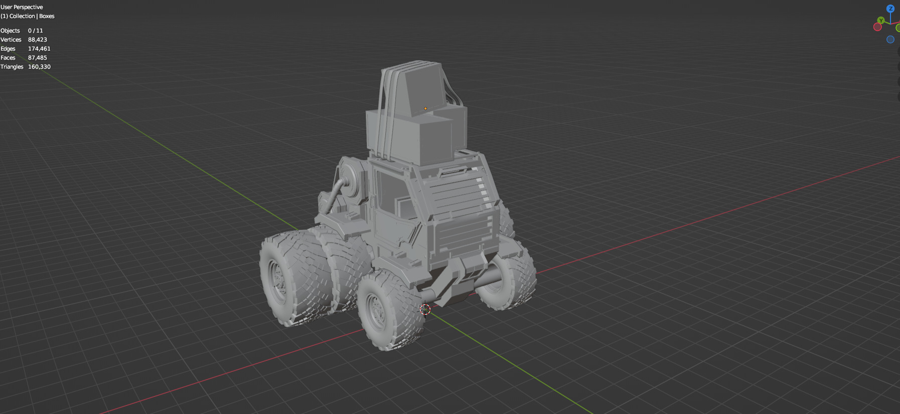 Industrial Machinery Vehicle - Pack Of 4 - Untextured 3D model_25