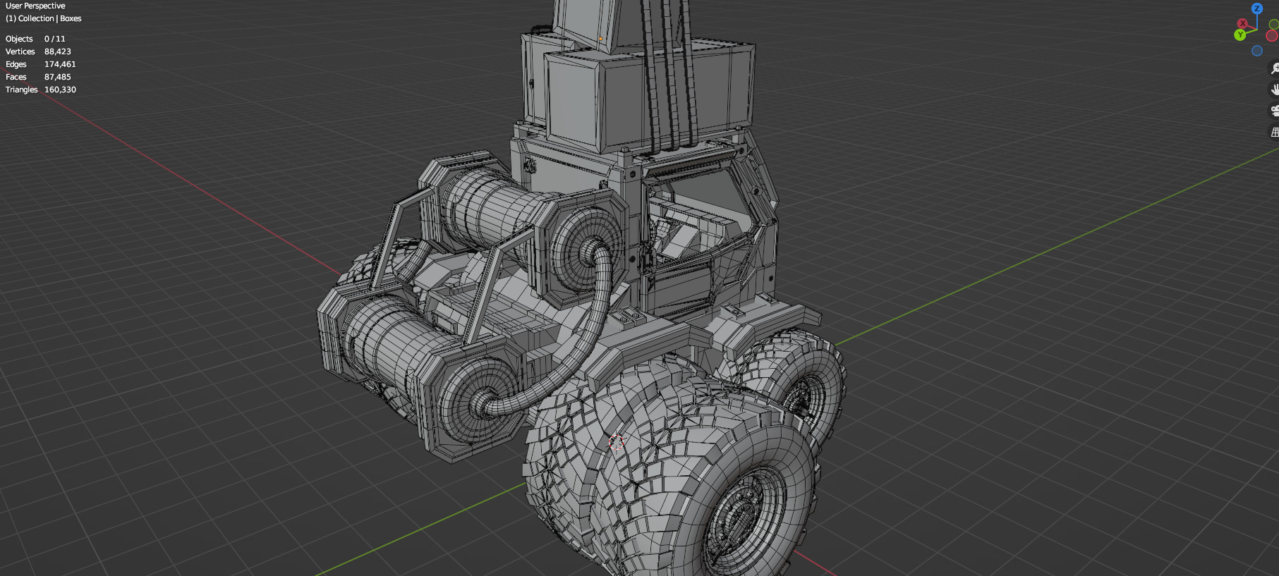 Industrial Machinery Vehicle - Pack Of 4 - Untextured 3D model_44