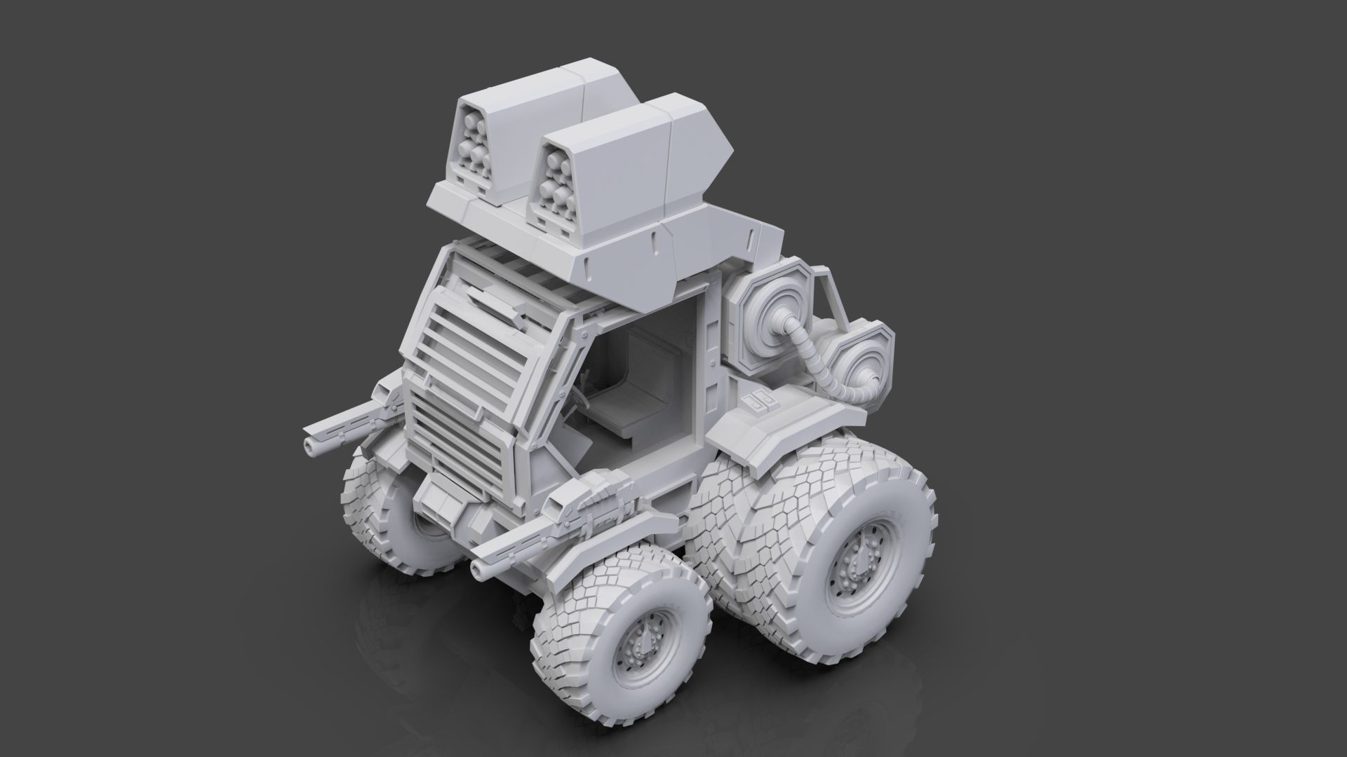 Industrial Machinery Vehicle - Pack Of 4 - Untextured 3D model_83
