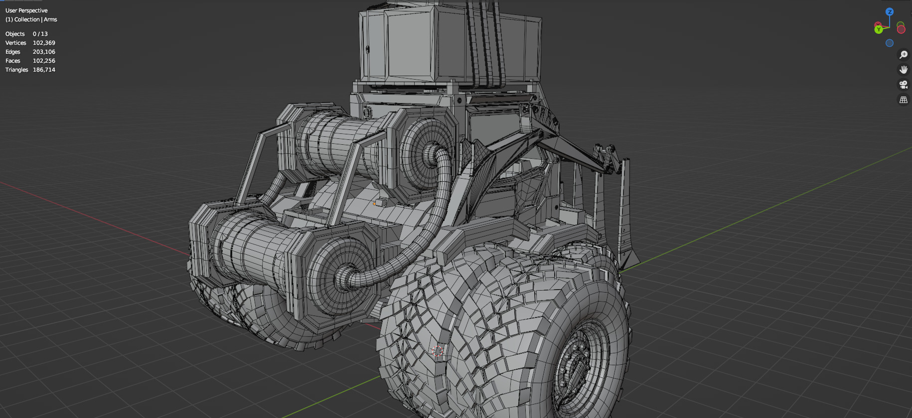 Industrial Machinery Vehicle - Pack Of 4 - Untextured 3D model_65