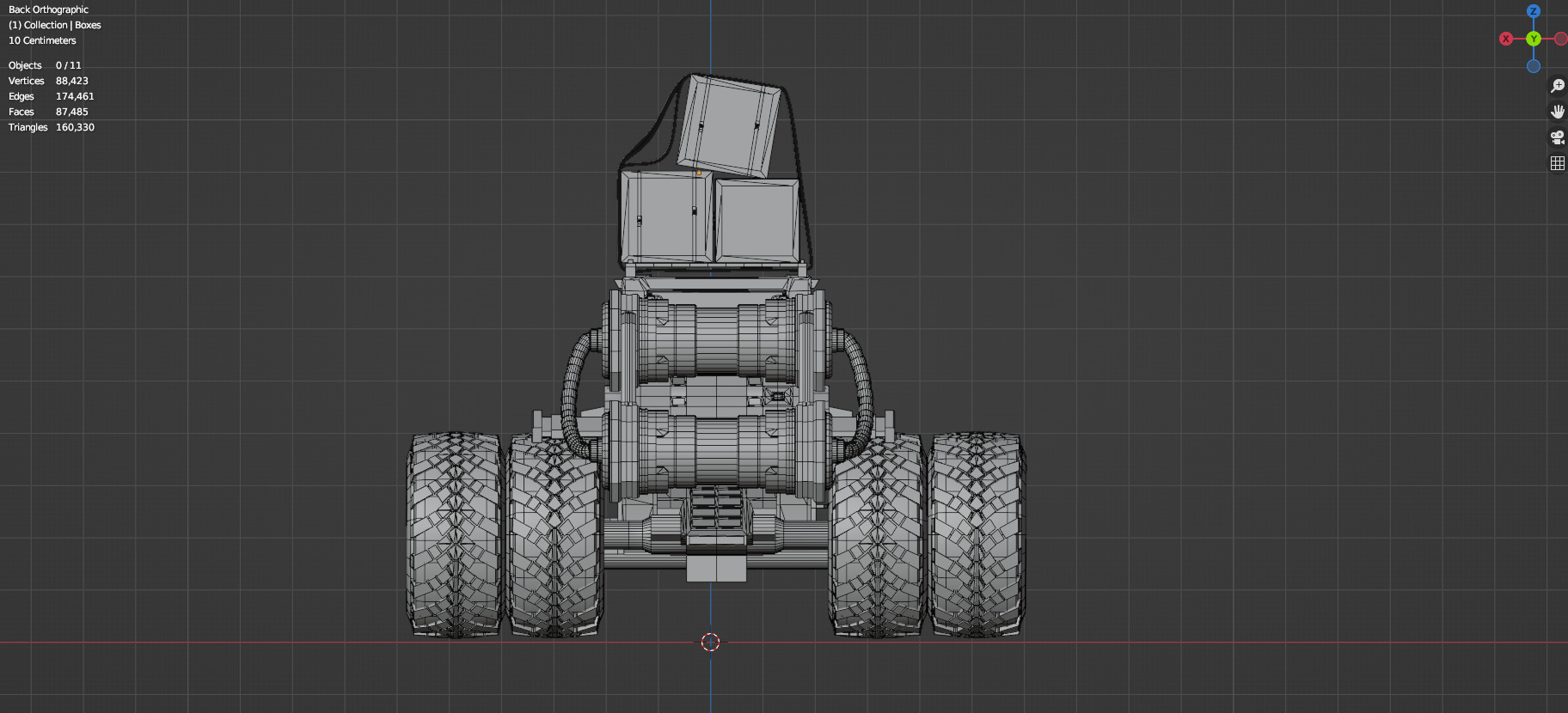 Industrial Machinery Vehicle - Pack Of 4 - Untextured 3D model_39