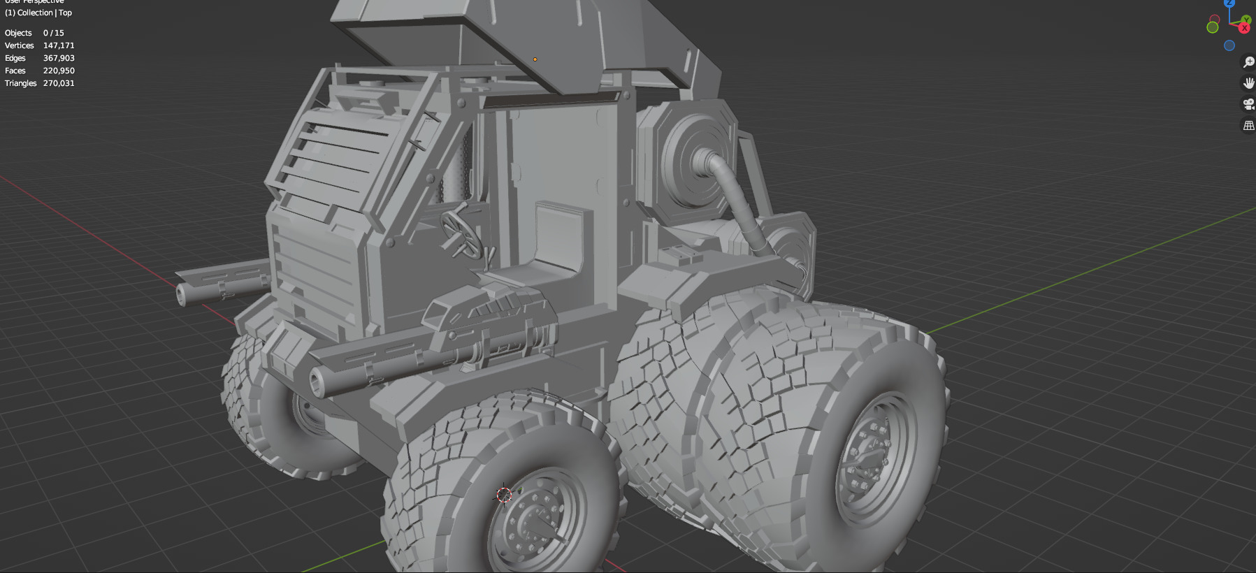 Industrial Machinery Vehicle - Pack Of 4 - Untextured 3D model_87