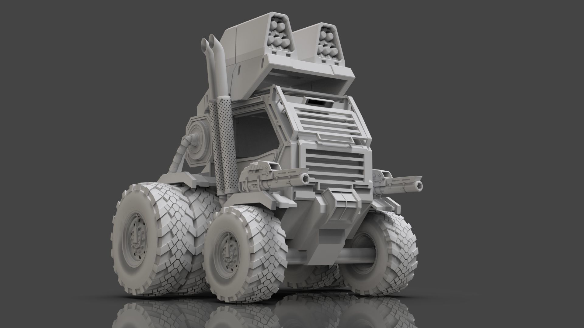 Industrial Machinery Vehicle - Pack Of 4 - Untextured 3D model_79