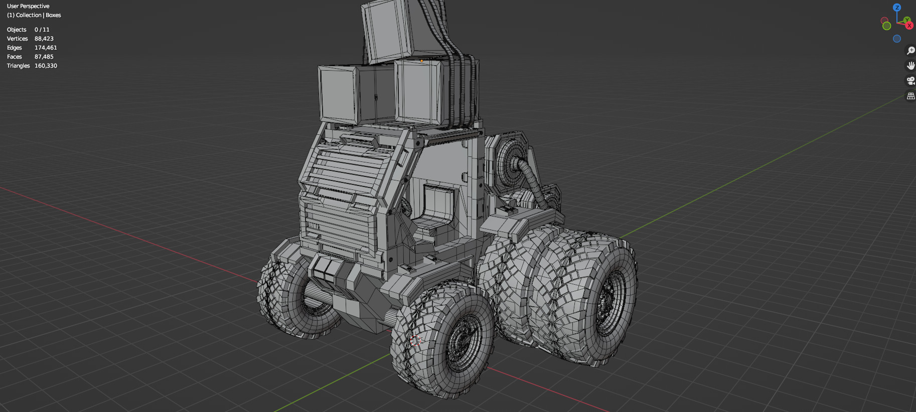 Industrial Machinery Vehicle - Pack Of 4 - Untextured 3D model_5