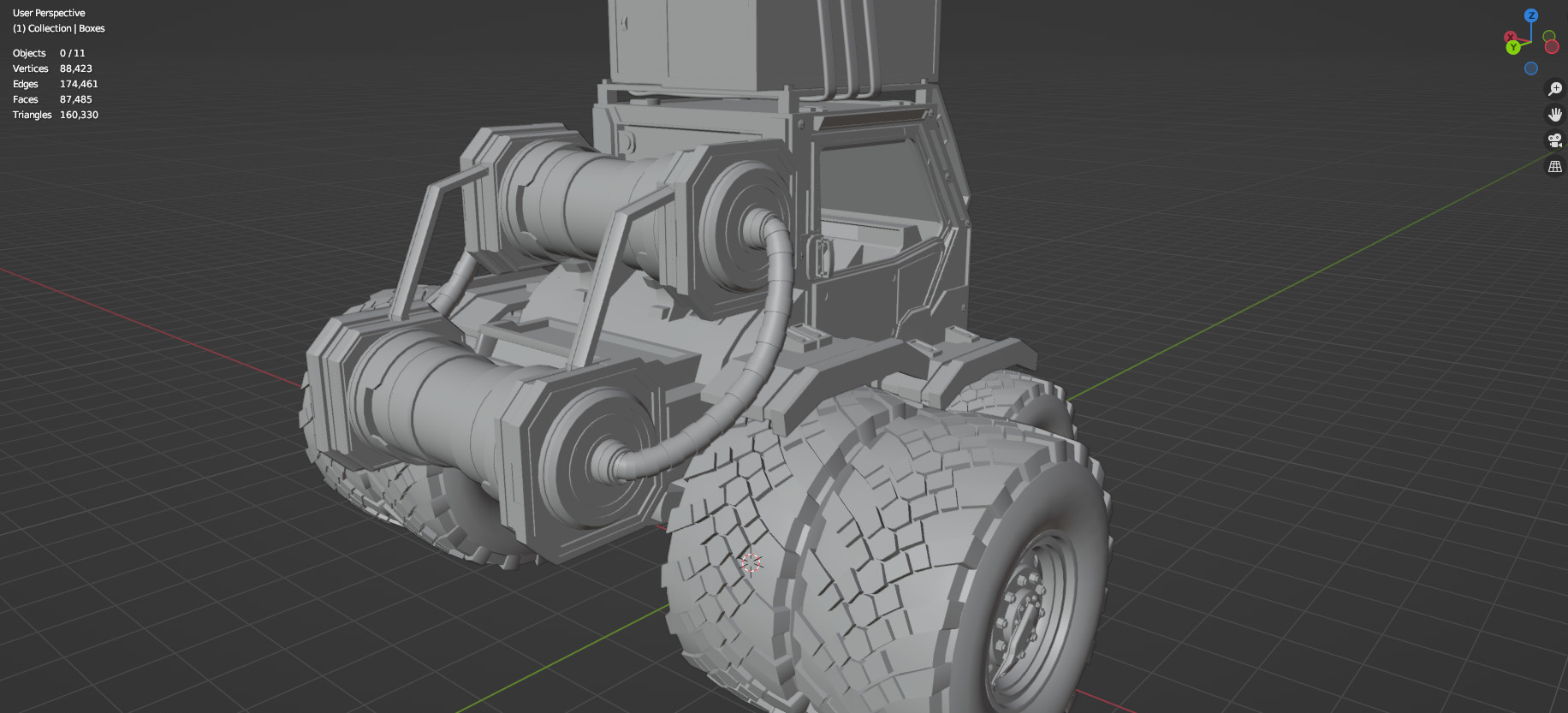 Industrial Machinery Vehicle - Pack Of 4 - Untextured 3D model_18