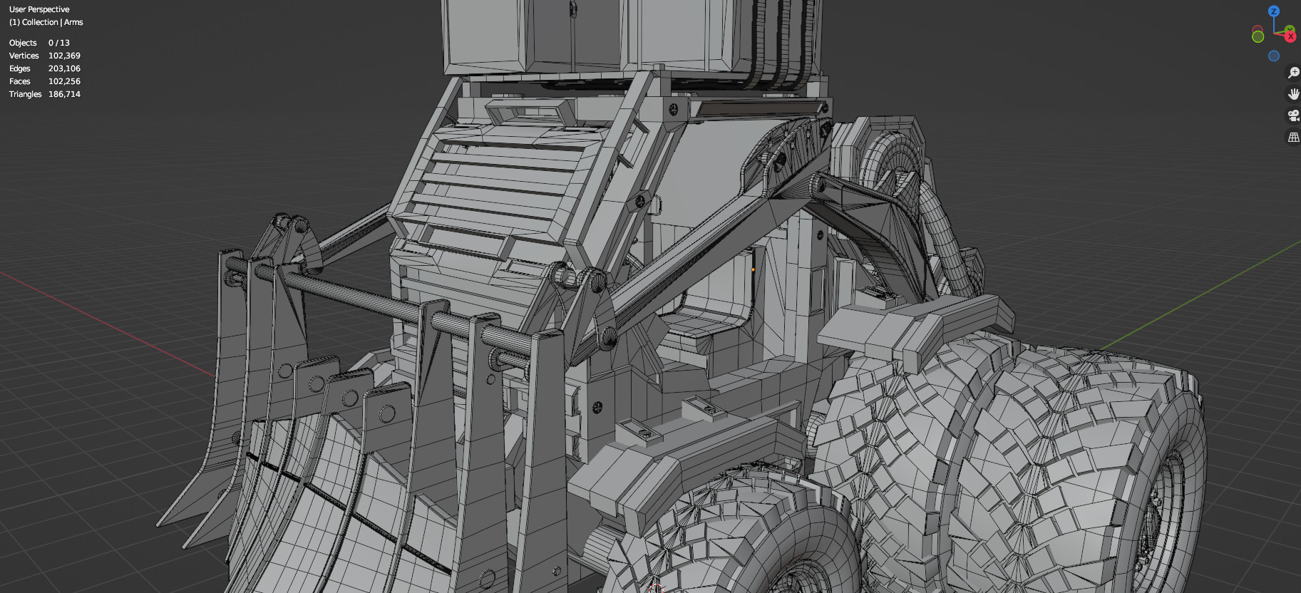 Industrial Machinery Vehicle - Pack Of 4 - Untextured 3D model_67